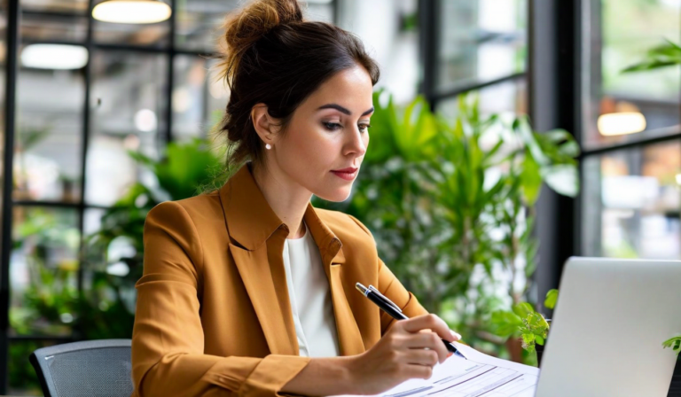 Person reviewing event platform features on laptop
