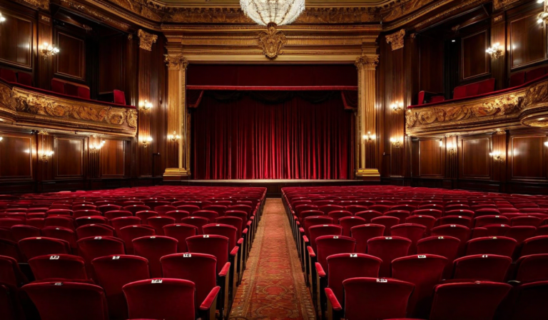 Theater seating plan layout on screen