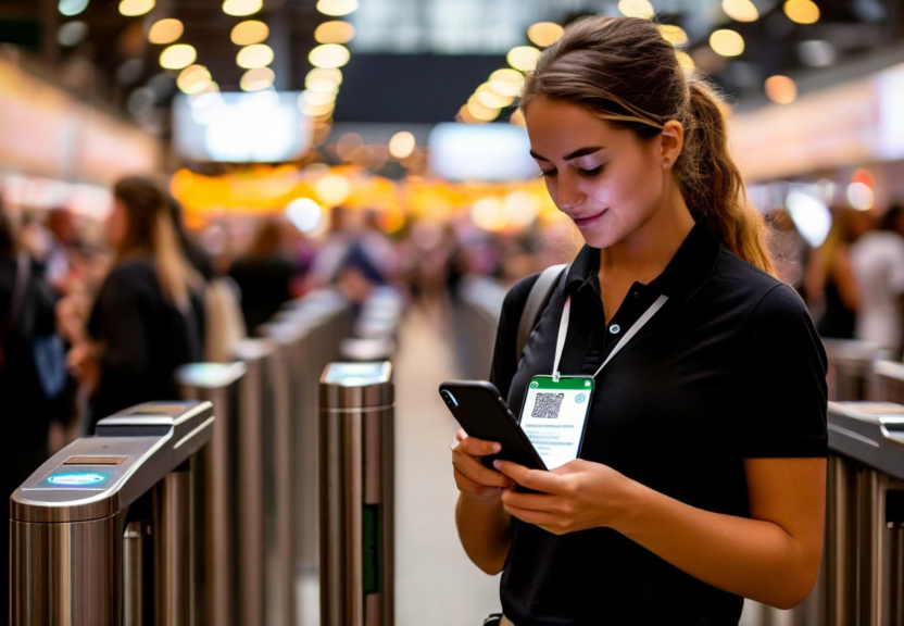 Mobile QR scanning at event entrance